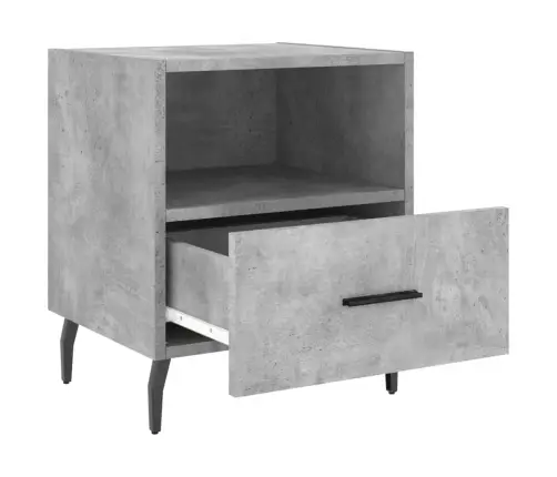 Naktinės Spintelės, 2Vnt., Betono Pilkos, 40X35X47,5cm Mediena