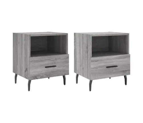 Naktinės Spintelės, 2Vnt., Pilkos Ąžuolo, 40X35X47,5cm Mediena