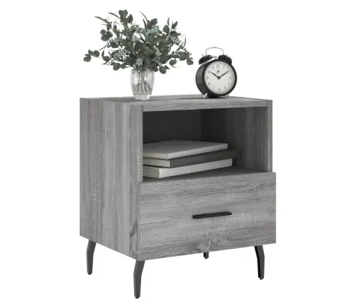 Naktinės Spintelės, 2Vnt., Pilkos Ąžuolo, 40X35X47,5cm Mediena