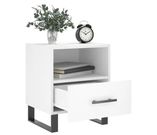 Naktsskapītis, Balts, 40X35X47,5 Cm, Inženierijas Koks Vidaxl