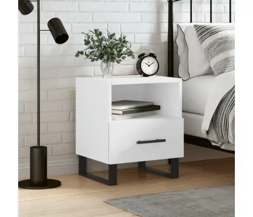 Naktsskapītis, Balts, 40X35X47,5 Cm, Inženierijas Koks Vidaxl