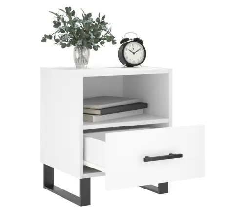 Naktinės Spintelės, 2Vnt., Baltos, 40X35X47,5cm Mediena Naktinės Spintelės, 2Vnt., Baltos, 40X35X47,5cm Mediena