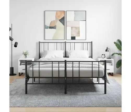 Naktinės Spintelės, 2Vnt., Baltos, 40X35X47,5cm Mediena Naktinės Spintelės, 2Vnt., Baltos, 40X35X47,5cm Mediena