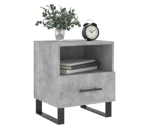 Naktsskapītis, Betona Pelēks, 40X35X47,5 Cm, Inženierijas Koks Vidaxl