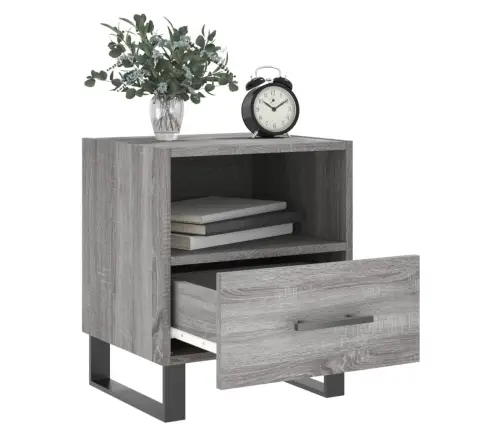 Naktsskapītis, Pelēks, 40X35X47,5 Cm, Inženierijas Koks Vidaxl