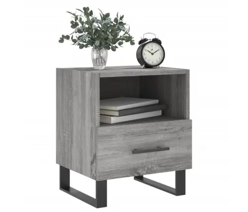 Naktsskapītis, Pelēks, 40X35X47,5 Cm, Inženierijas Koks Vidaxl
