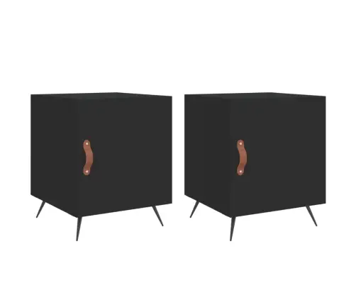 Naktsskapīši, 2 Gab., Melni, 40X40X50 Cm, Inženierijas Koks Vidaxl