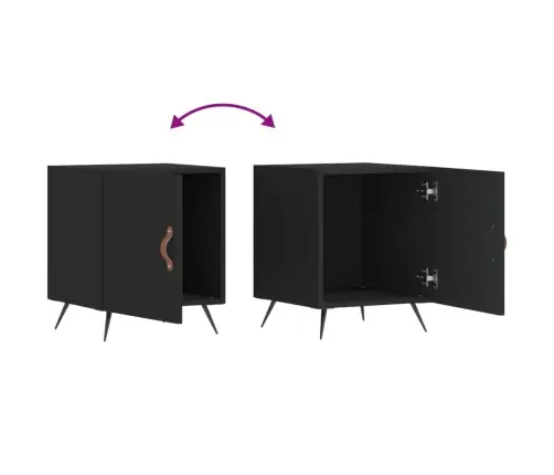 Naktsskapīši, 2 Gab., Melni, 40X40X50 Cm, Inženierijas Koks Vidaxl