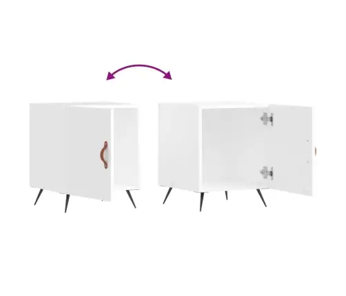 Naktsskapīši, 2 Gab., Balti, 40X40X50 Cm, Inženierijas Koks Vidaxl