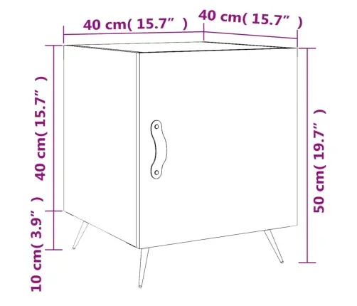 Öökapp, Sonoma Tamm, 40 X 40 X 50 cm Tehispuit