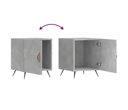 Naktsskapīši, 2 Gab., Pelēki, 40X40X50 Cm, Inženierijas Koks Vidaxl