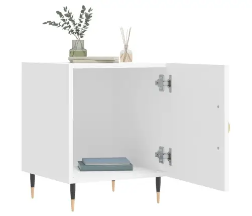 Naktinės Spintelės, 2Vnt., Baltos, 40X40X50cm Apdirbta Mediena