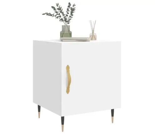 Naktinės Spintelės, 2Vnt., Baltos, 40X40X50cm Apdirbta Mediena