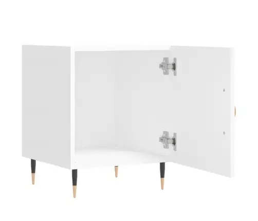 Naktinės Spintelės, 2Vnt., Baltos, 40X40X50cm Apdirbta Mediena