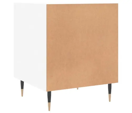 Naktinės Spintelės, 2Vnt., Baltos, 40X40X50cm Apdirbta Mediena