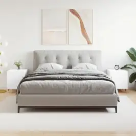 Naktsskapīši, 2 Gab., Balti, 40X40X50 Cm, Inženierijas Koks Vidaxl