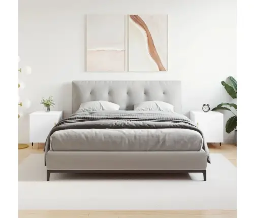 Naktinės Spintelės, 2Vnt., Baltos, 40X40X50cm Apdirbta Mediena