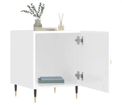 Naktinės Spintelės, 2Vnt., Baltos, 40X40X50cm Apdirbta Mediena