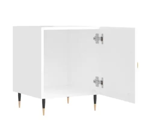 Naktinės Spintelės, 2Vnt., Baltos, 40X40X50cm Apdirbta Mediena