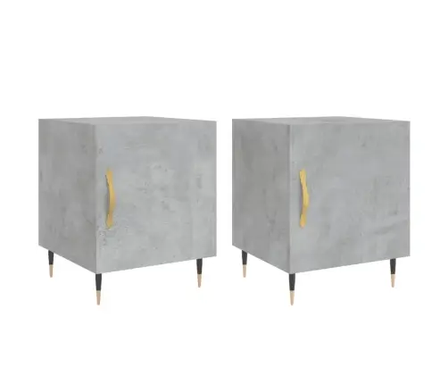 Naktsskapīši, 2 Gab., Pelēki, 40X40X50 Cm, Inženierijas Koks Vidaxl