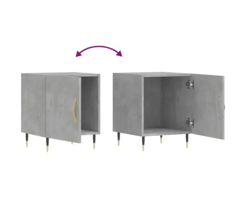 Naktsskapīši, 2 Gab., Pelēki, 40X40X50 Cm, Inženierijas Koks Vidaxl