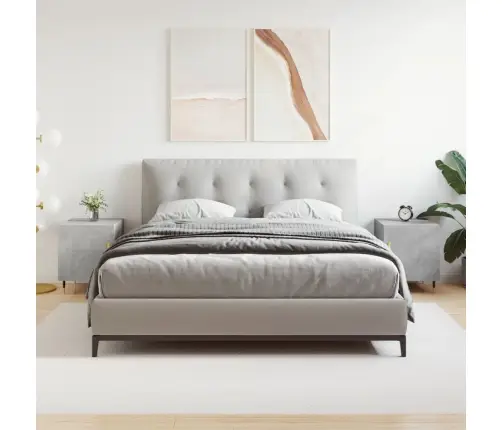 Naktsskapīši, 2 Gab., Pelēki, 40X40X50 Cm, Inženierijas Koks Vidaxl