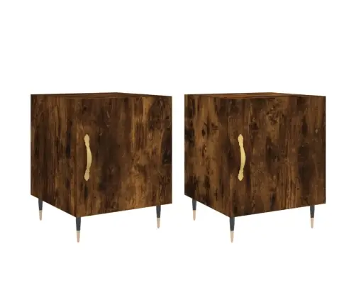 Öökapid 2 Tk, Suitsutatud Tamm, 40 X 40 X 50 cm Tehispuit