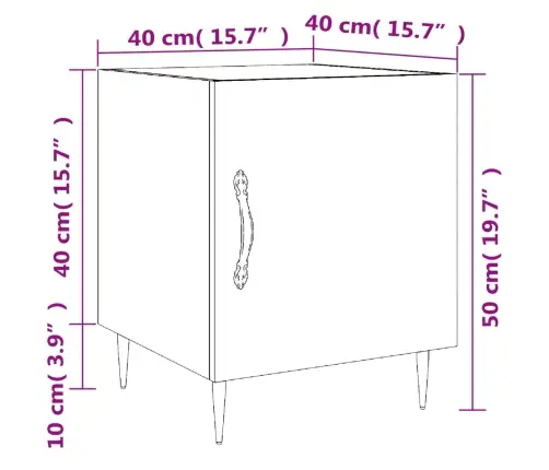 Öökapid 2 Tk, Suitsutatud Tamm, 40 X 40 X 50 cm Tehispuit