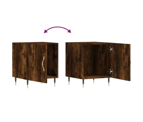 Öökapid 2 Tk, Suitsutatud Tamm, 40 X 40 X 50 cm Tehispuit