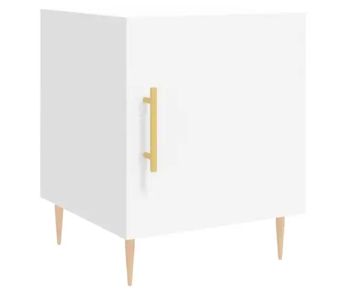 Naktinė Spintelė, Baltos Spalvos, 40X40X50cm Apdirbta Mediena Naktinė Spintelė, Baltos Spalvos, 40X40X50cm Apdirbta Mediena