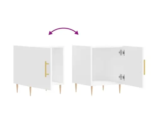 Öökapid 2 Tk, Valge, 40 X 40 X 50 cm Tehispuit