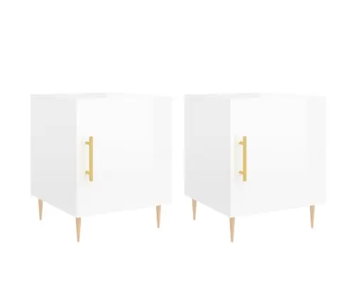 Naktsskapīši, 2 Gab., Balti, 40X40X50 Cm, Inženierijas Koks Vidaxl