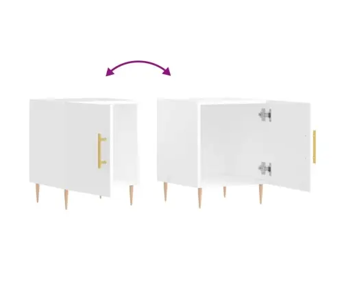 Naktsskapīši, 2 Gab., Balti, 40X40X50 Cm, Inženierijas Koks Vidaxl