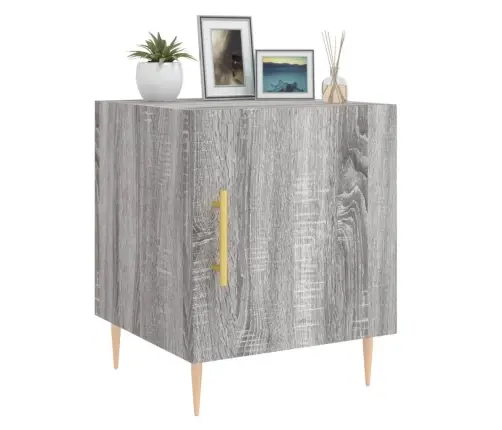 Naktsskapītis, Pelēcīga Ozola, 40X40X50 Cm, Inženierijas Koks Vidaxl