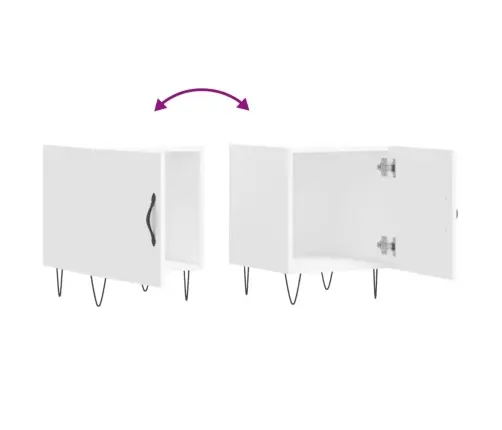 Naktsgaldiņš, Balts, 40X40X50 Cm, Inženierijas Koks Vidaxl