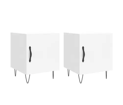 Naktsskapīši, 2 Gab., Balti, 40X40X50 Cm, Inženierijas Koks Vidaxl