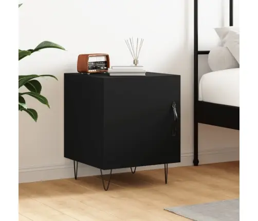 Naktsgaldiņš, Melns, 40X40X50 Cm, Inženierijas Koks Vidaxl