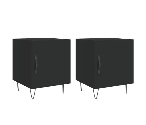 Naktsskapīši, 2 Gab., Melni, 40X40X50 Cm, Inženierijas Koks Vidaxl