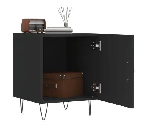 Naktsskapīši, 2 Gab., Melni, 40X40X50 Cm, Inženierijas Koks Vidaxl