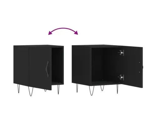 Naktsskapīši, 2 Gab., Melni, 40X40X50 Cm, Inženierijas Koks Vidaxl