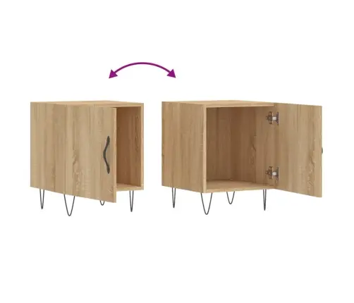 Naktsskapītis, Ozola Krāsa, 40X40X50 Cm, Inženierijas Koks Vidaxl