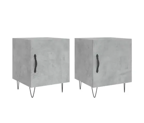 Naktsskapīši, 2 Gab., Pelēki, 40X40X50 Cm, Inženierijas Koks Vidaxl