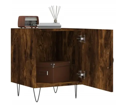 Naktinės Spintelės, 2Vnt., Dūminio Ąžuolo, 40X40X50cm Mediena