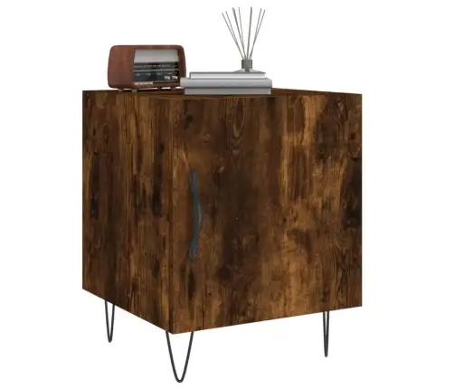 Naktinės Spintelės, 2Vnt., Dūminio Ąžuolo, 40X40X50cm Mediena