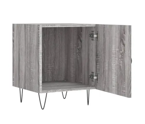 Naktinė Spintelė, Pilka Ąžuolo, 40X40X50cm Apdirbta Mediena