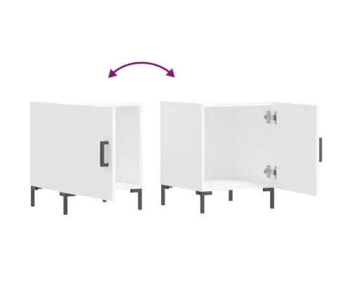 Naktinė Spintelė, Baltos Spalvos, 40X40X50cm Apdirbta Mediena