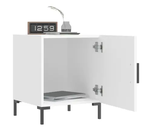 Naktinė Spintelė, Baltos Spalvos, 40X40X50cm Apdirbta Mediena