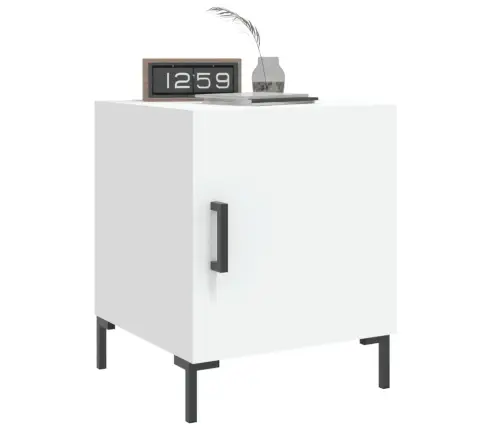 Naktinė Spintelė, Baltos Spalvos, 40X40X50cm Apdirbta Mediena