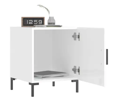 Naktinės Spintelės, 2Vnt., Baltos, 40X40X50cm Apdirbta Mediena