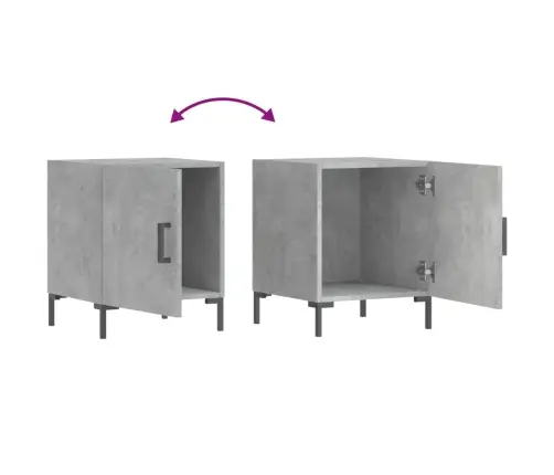 Naktsskapītis, Betona Pelēks, 40X40X50 Cm, Inženierijas Koks Vidaxl